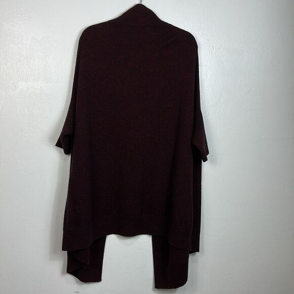Kit And Ace 3/4 Sleeve Open Front Cardigan In Wine Burgundy Size M/L - Picture 4 of 6